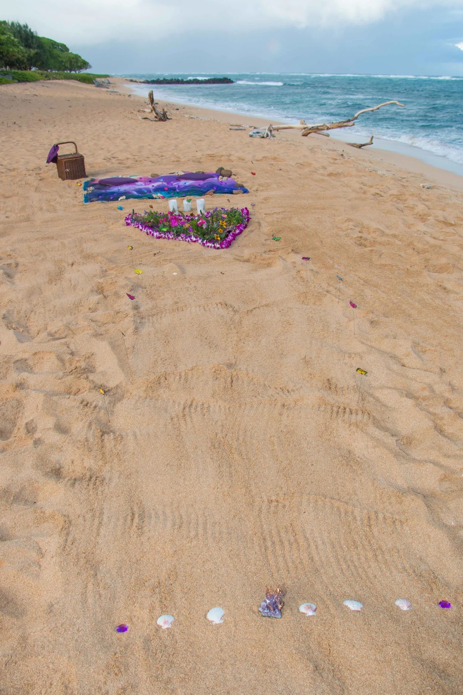 Waipouli Beach wedding photo location