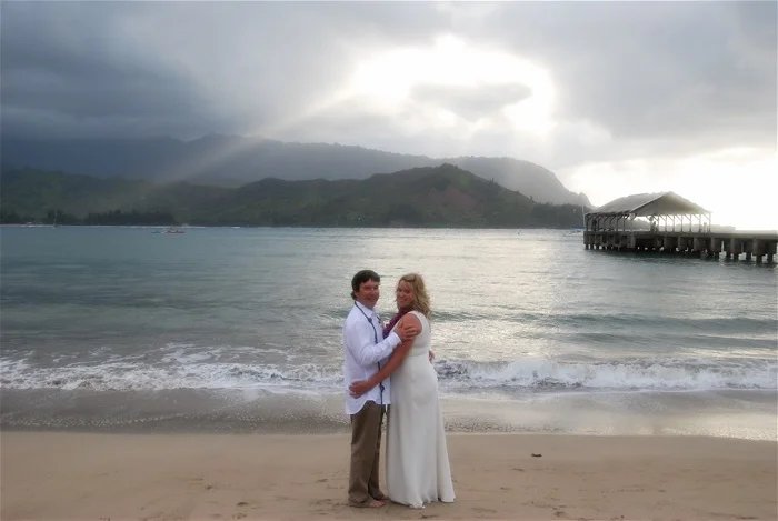 Kauai wedding photo location Hanalei Beach