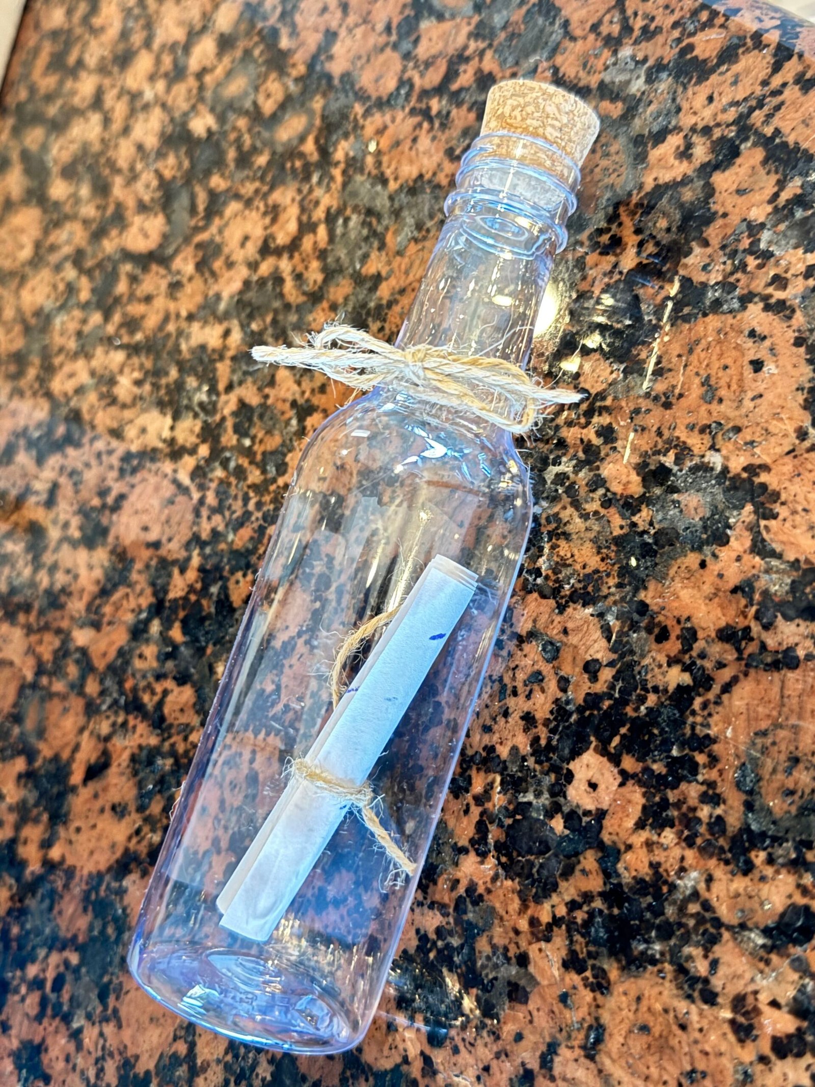 Kauai proposal message in a bottle